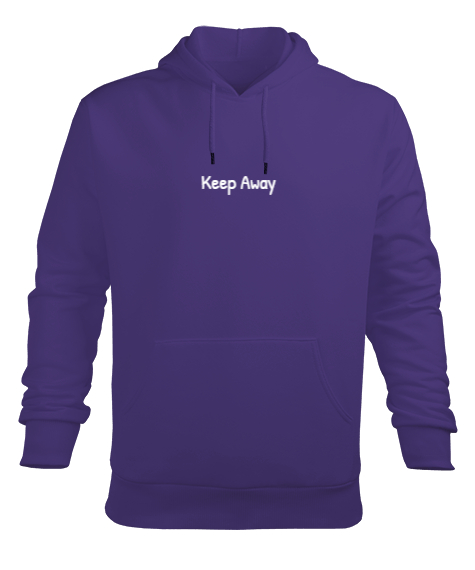 Keep Away Mor Erkek Kapüşonlu Hoodie Sweatshirt