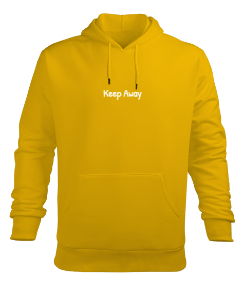 Keep Away Sarı Erkek Kapüşonlu Hoodie Sweatshirt