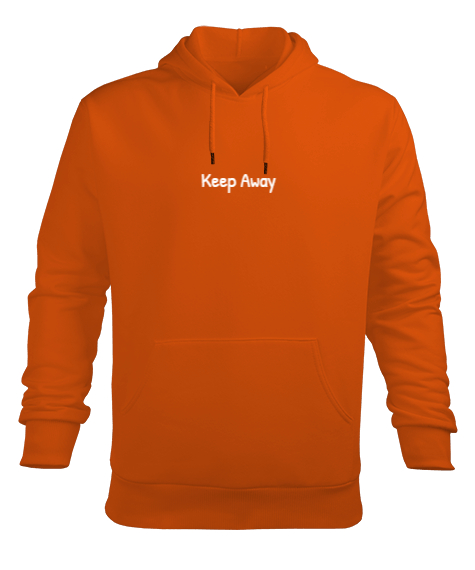 Keep Away Turuncu Erkek Kapüşonlu Hoodie Sweatshirt