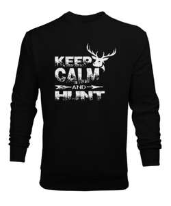 Keep Calm Hunt Siyah Erkek Sweatshirt