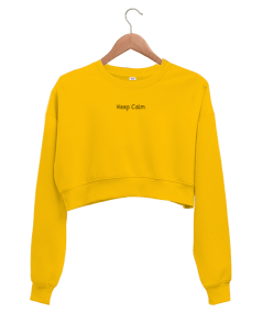 Keep Calm Kadın Crop Sweatshirt