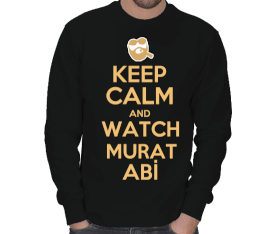 Keep Calm - Siyah ERKEK SWEATSHIRT