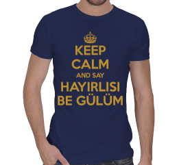 Keep Calm tasarımlı Erkek Regular Kesim Tişört