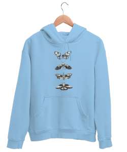 Kelebek Buz Mavisi Unisex Kapşonlu Sweatshirt