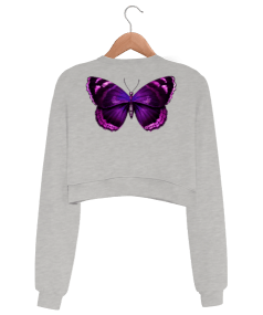 kelebek Kadın Crop Sweatshirt