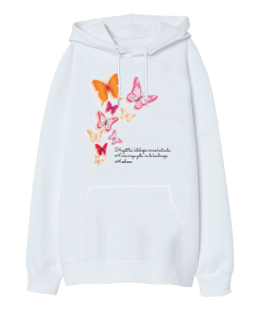 Kelebek Oversize Unisex Kapüşonlu Sweatshirt