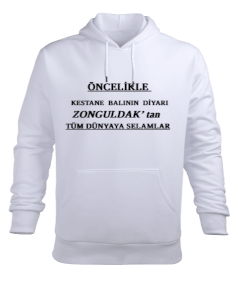 Kestane Balı Erkek Kapüşonlu Hoodie Sweatshirt