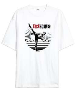 Kickboxing - Fight - Kick Box v2 Beyaz Oversize Unisex Tişört