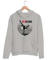 Kickboxing - Fight - Kick Box v2 Gri Unisex Kapşonlu Sweatshirt - Thumbnail