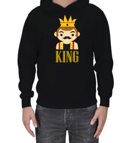 King Erkek Sweatshirt Erkek Kapşonlu