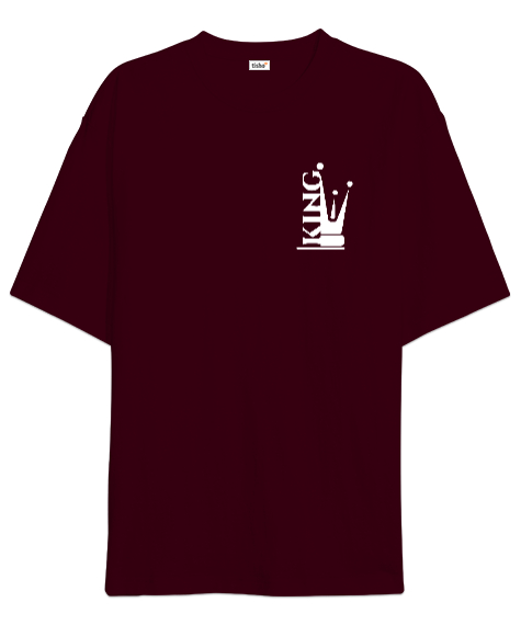 Tisho - King - Kral V5 Bordo Oversize Unisex Tişört