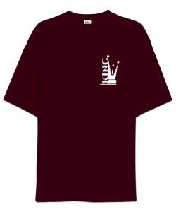 King - Kral V5 Bordo Oversize Unisex Tişört