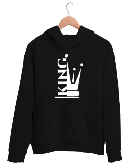 Tisho - King - Kral V5 Siyah Unisex Kapşonlu Sweatshirt