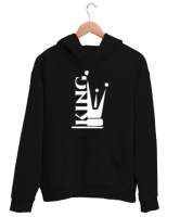 King - Kral V5 Siyah Unisex Kapşonlu Sweatshirt - Thumbnail