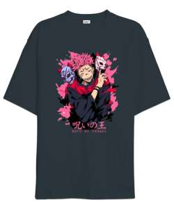 King of Chaos Sukuna Füme Oversize Unisex Tişört