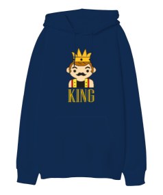 King Oversize Unisex Kapüşonlu Sweatshirt