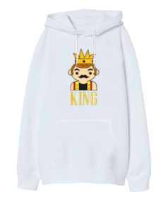 King Oversize Unisex Kapüşonlu Sweatshirt