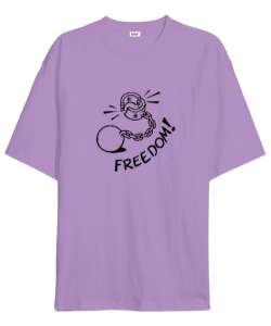 Kır Zincirleri - Pranga - Freedom Lila Oversize Unisex Tişört