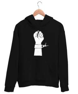 Kır Zincirleri - Yumruk Siyah Unisex Kapşonlu Sweatshirt