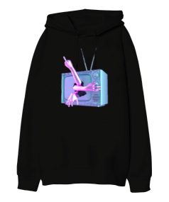 Kırık TV Oversize Unisex Kapüşonlu Sweatshirt