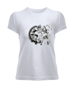 Kırılan saat tasarımı Kadın Tişört