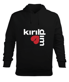 Kırıldım siyah Erkek Kapüşonlu Hoodie Sweatshirt