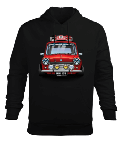 Kırmızı küçük araba baskılı Erkek Kapüşonlu Hoodie Sweatshirt