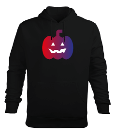 Kırmızı-Mavi Renk Geçişi Erkek Kapüşonlu Hoodie Sweatshirt