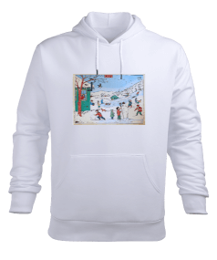 Kış Nostalji Erkek Kapüşonlu Hoodie Sweatshirt