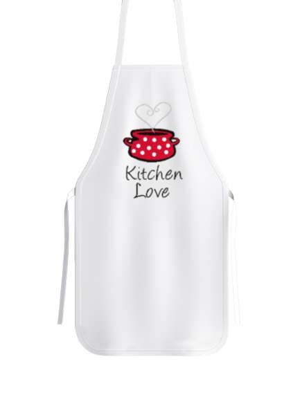 Kitchen Love - Mutfak Aşkı Beyaz Mutfak Önlüğü