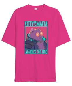 Kitty Mafia II Fuşya Oversize Unisex Tişört