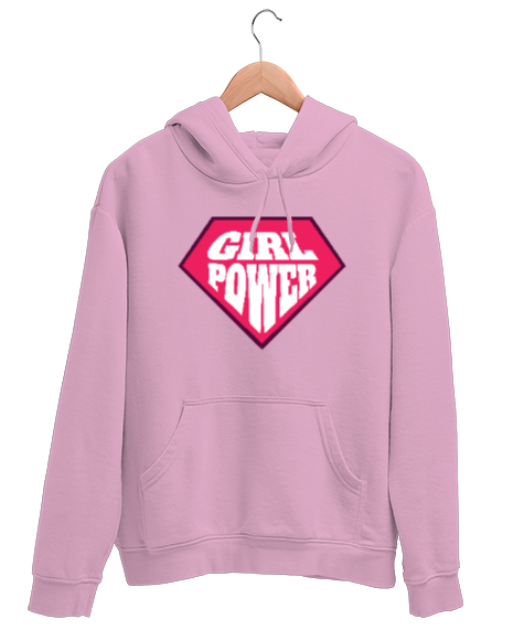 Tisho - Kız Gücü - Girl Power v3 Pembe Unisex Kapşonlu Sweatshirt