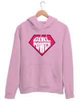 Kız Gücü - Girl Power v3 Pembe Unisex Kapşonlu Sweatshirt - Thumbnail