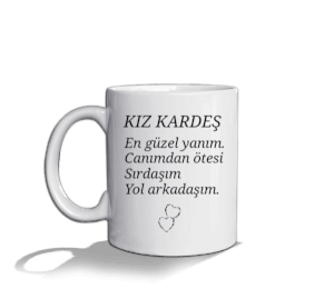 KIZ KARDEŞ Beyaz Kupa Bardak