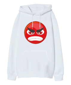 Kızgın Emoji Oversize Unisex Kapüşonlu Sweatshirt