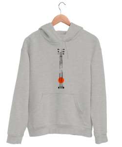 Klasik Gitar Telleri - Müzik Gri Unisex Kapşonlu Sweatshirt