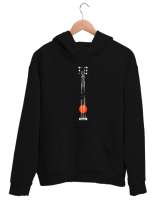 Klasik Gitar Telleri - Müzik Siyah Unisex Kapşonlu Sweatshirt - Thumbnail