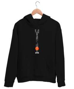 Klasik Gitar Telleri - Müzik Siyah Unisex Kapşonlu Sweatshirt