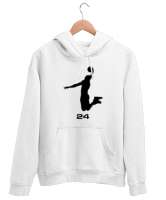 Kobe 24 Beyaz Unisex Kapşonlu Sweatshirt - Thumbnail