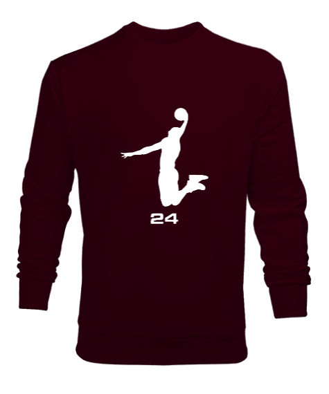 Tisho - Kobe 24 Bordo Erkek Sweatshirt