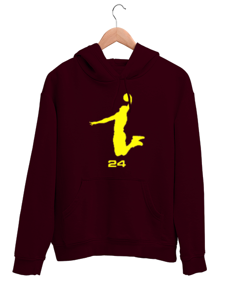 Tisho - Kobe 24 Bordo Unisex Kapşonlu Sweatshirt