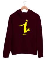 Kobe 24 Bordo Unisex Kapşonlu Sweatshirt - Thumbnail