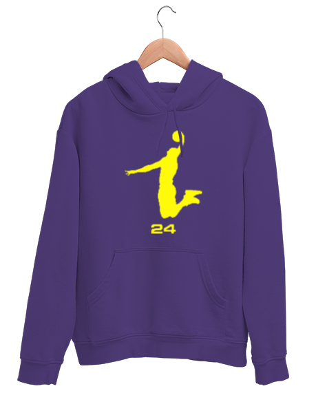 Tisho - Kobe 24 Mor Unisex Kapşonlu Sweatshirt