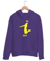 Kobe 24 Mor Unisex Kapşonlu Sweatshirt - Thumbnail