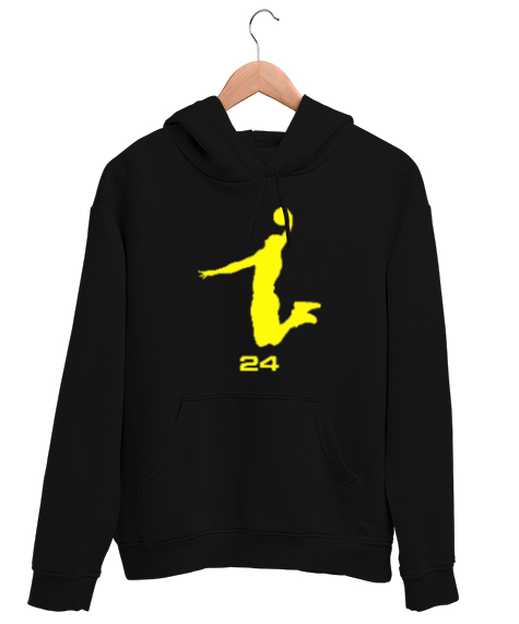 Tisho - Kobe 24 Siyah Unisex Kapşonlu Sweatshirt