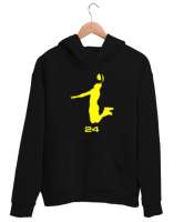 Kobe 24 Siyah Unisex Kapşonlu Sweatshirt - Thumbnail