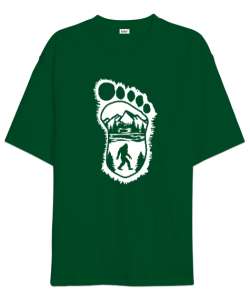 Koca Ayak - Big Foot - Yeti Çimen Yeşili Oversize Unisex Tişört