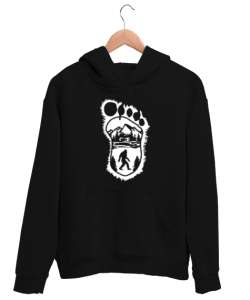 Koca Ayak - Big Foot - Yeti Siyah Unisex Kapşonlu Sweatshirt