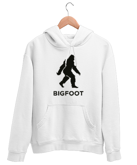 Tisho - Koca Ayak - Big Foot - Yeti v2 Beyaz Unisex Kapşonlu Sweatshirt