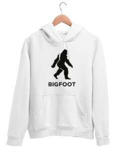 Koca Ayak - Big Foot - Yeti v2 Beyaz Unisex Kapşonlu Sweatshirt